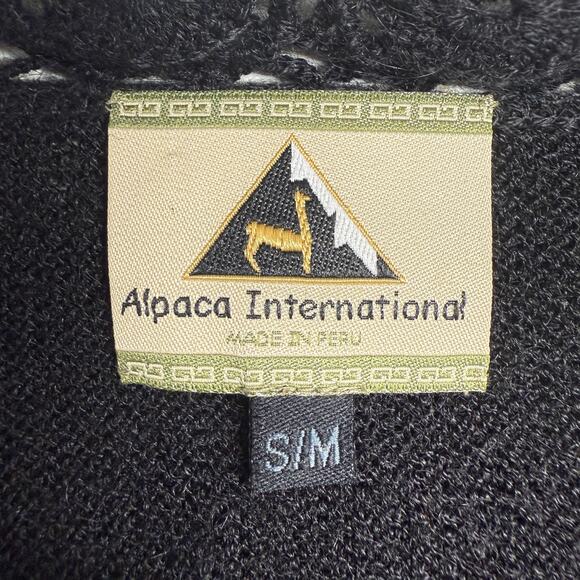 Alpaca International Size S/M Baby Alpaca Open Front Cardigan Knit Crochet Peru - Picture 3 of 9